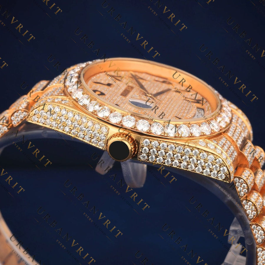 Arabic Day-Date VVS1 D Color Moissanite Watch