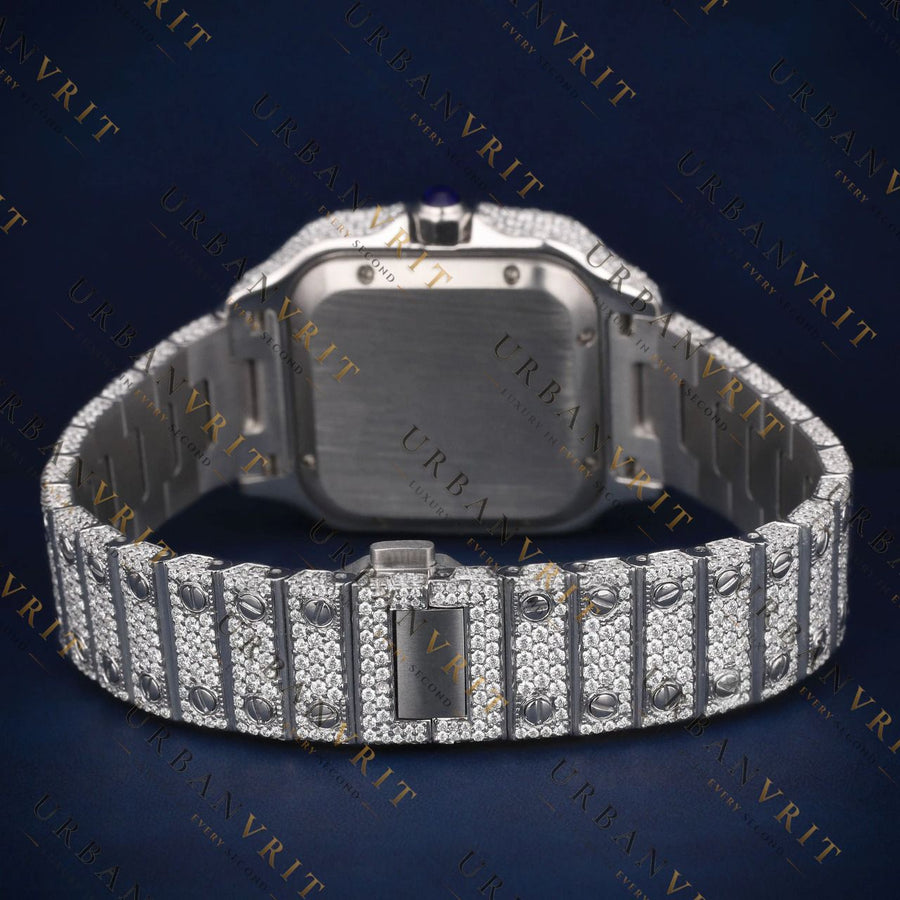 Square Pink Roman Numeral VVS1 D Color Moissanite Watch