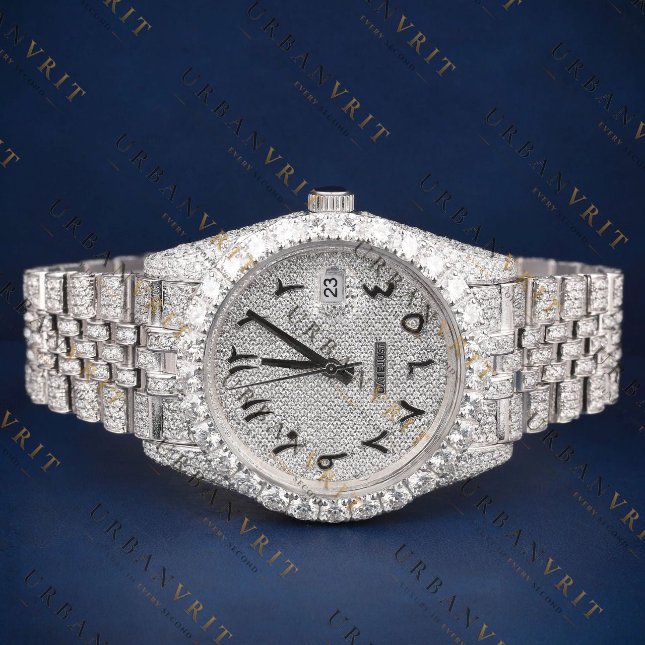 Iced Out Day-Date VVS1 D Color Moissanite Watch
