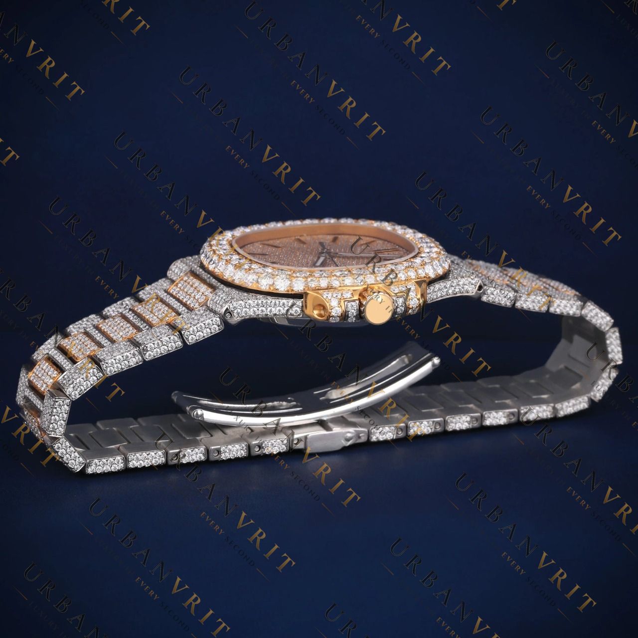 Two-Tone Rose Gold VVS1 D Color Moissanite Automatic Watch