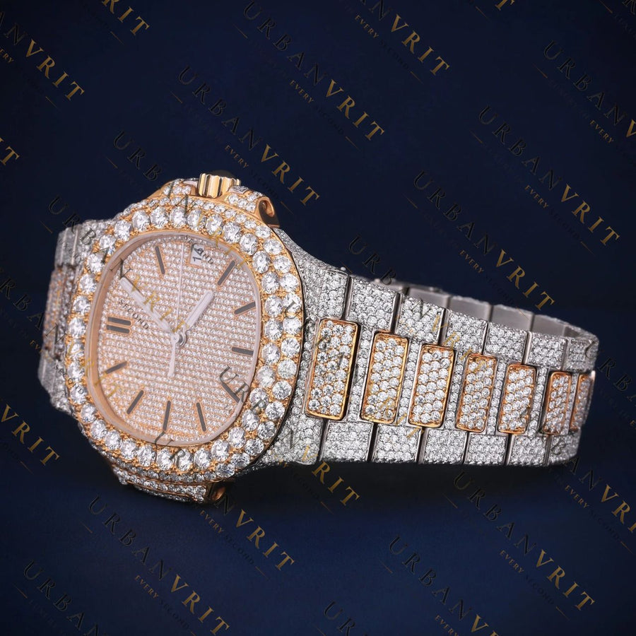 Two-Tone Rose Gold VVS1 D Color Moissanite Automatic Watch