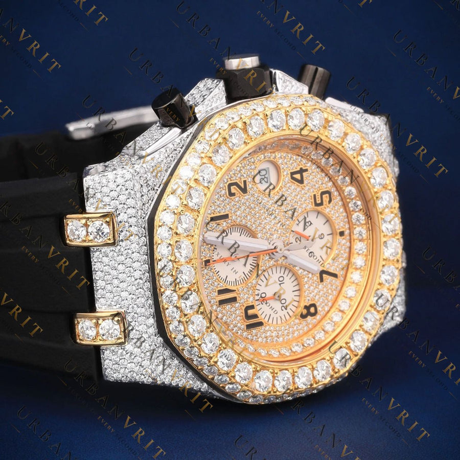 Two-Tone VVS1 D Color Moissanite Chronograph Watch