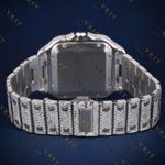 Blue Dial Square VVS1 D Color Moissanite Automatic Watch
