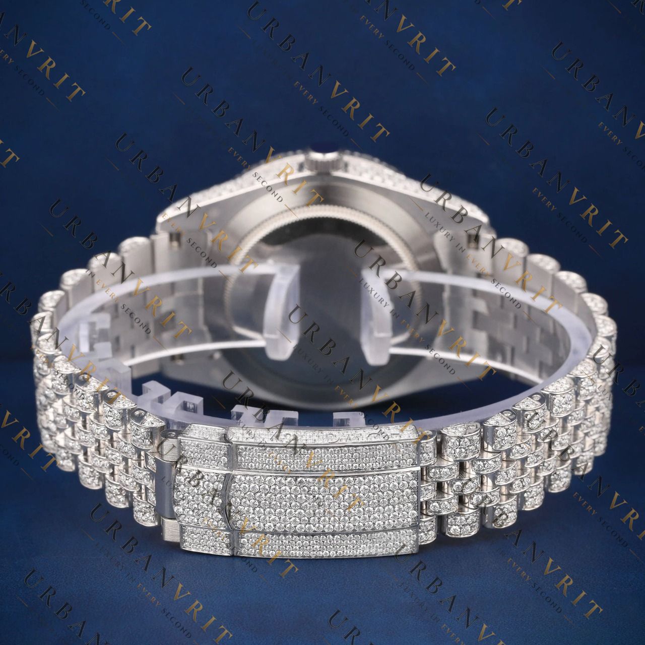 Iced Out Day-Date VVS1 D Color Moissanite Watch