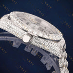 Iced Out Day-Date Roman VVS1 D Color Moissanite Watch