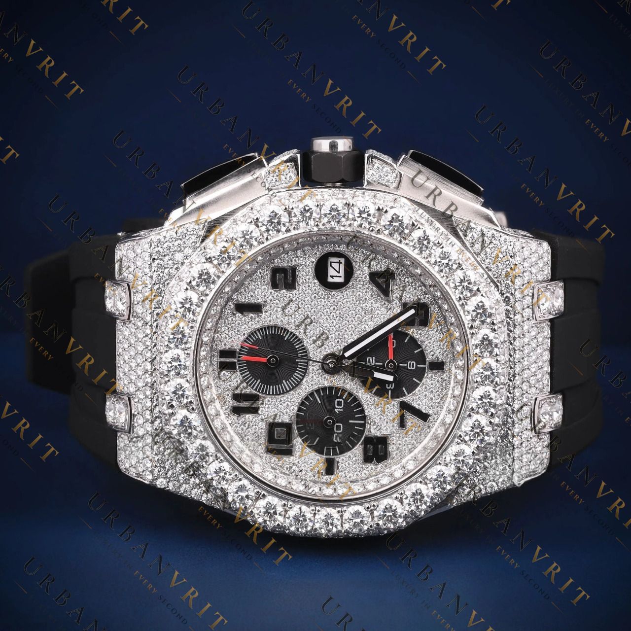 Iced Out Chronograph VVS1 D Color Moissanite Watch