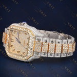 Two Tone Square VVS1 D Color Moissanite Watch