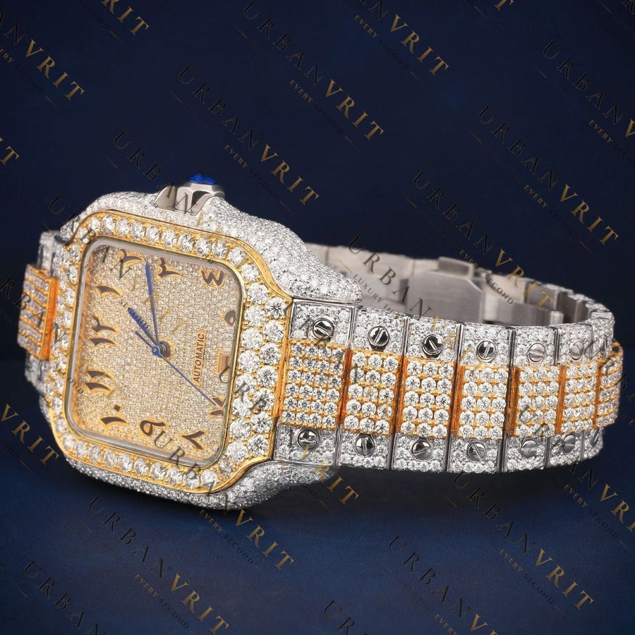 Two Tone Square VVS1 D Color Moissanite Watch
