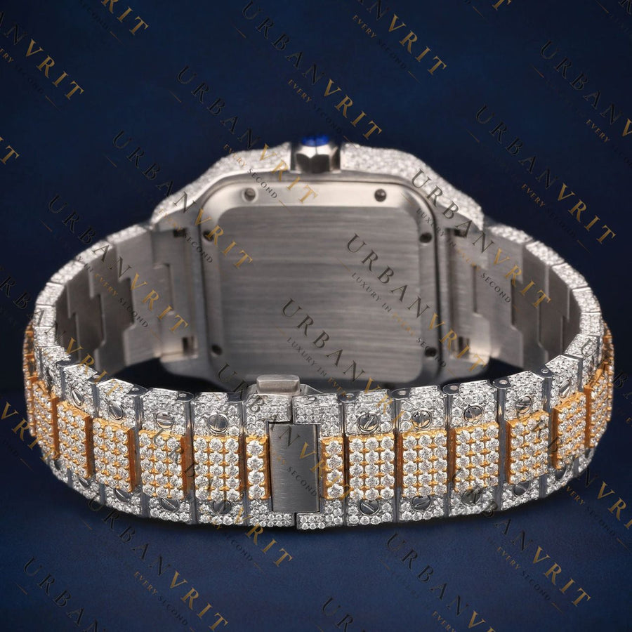 Two Tone Square VVS1 D Color Moissanite Watch