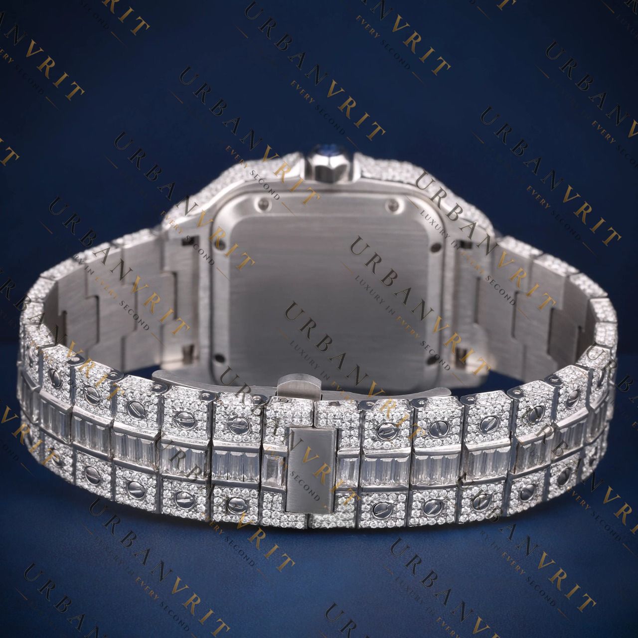 Red Dial Square VVS1 D Color Moissanite Watch