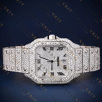 Square Roman Dial VVS1 D Color Moissanite Watch