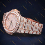Rose Gold Date VVS1 D Color Moissanite Watch