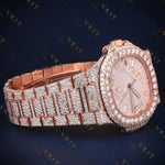 Rose Gold Date VVS1 D Color Moissanite Watch