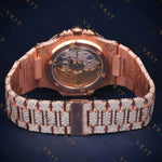 Rose Gold Date VVS1 D Color Moissanite Watch