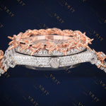Rose Gold Iced Out VVS1 D Color Moissanite Watch