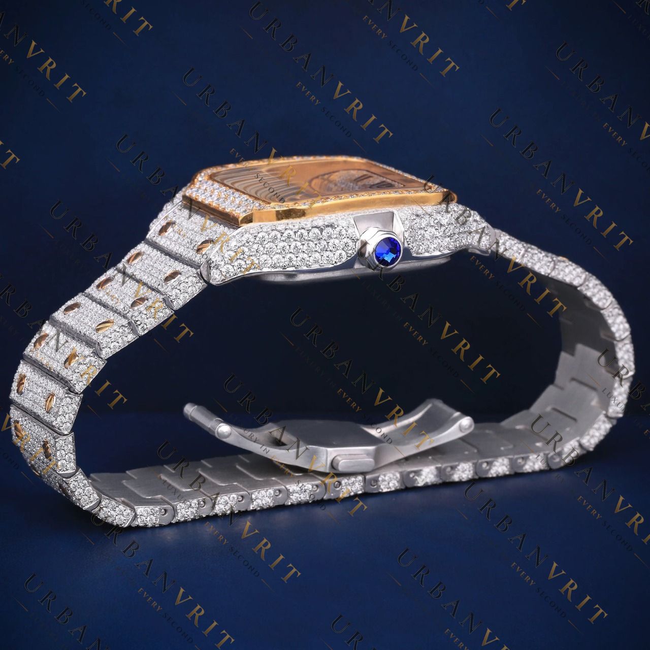 Two-Tone Square VVS1 D Color Moissanite Watch