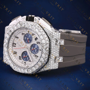 White Gold Iced-Out VVS1 D Color Moissanite Watch