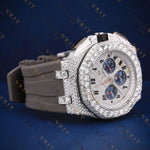 White Gold Iced-Out VVS1 D Color Moissanite Watch