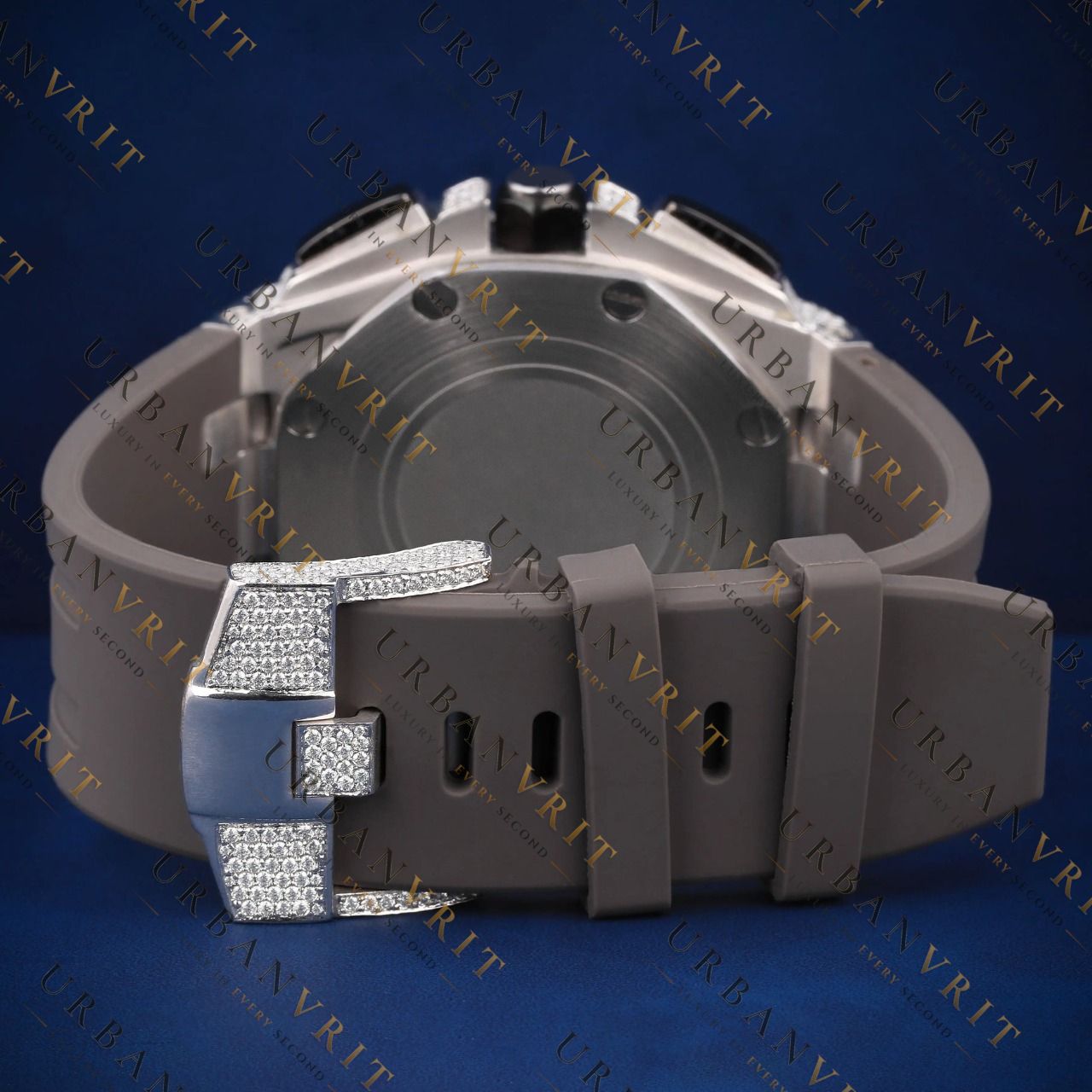 White Gold Iced-Out VVS1 D Color Moissanite Watch