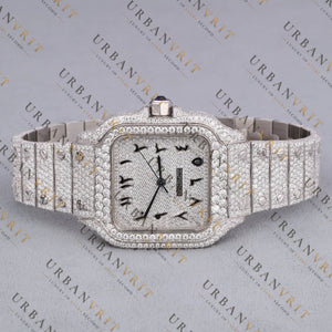 Square Iced-Out VVS1 D Color Moissanite Watch
