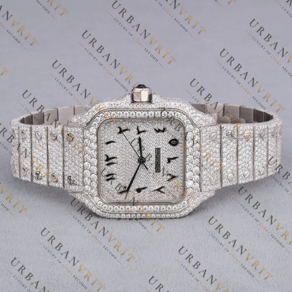 Square Iced-Out VVS1 D Color Moissanite Watch