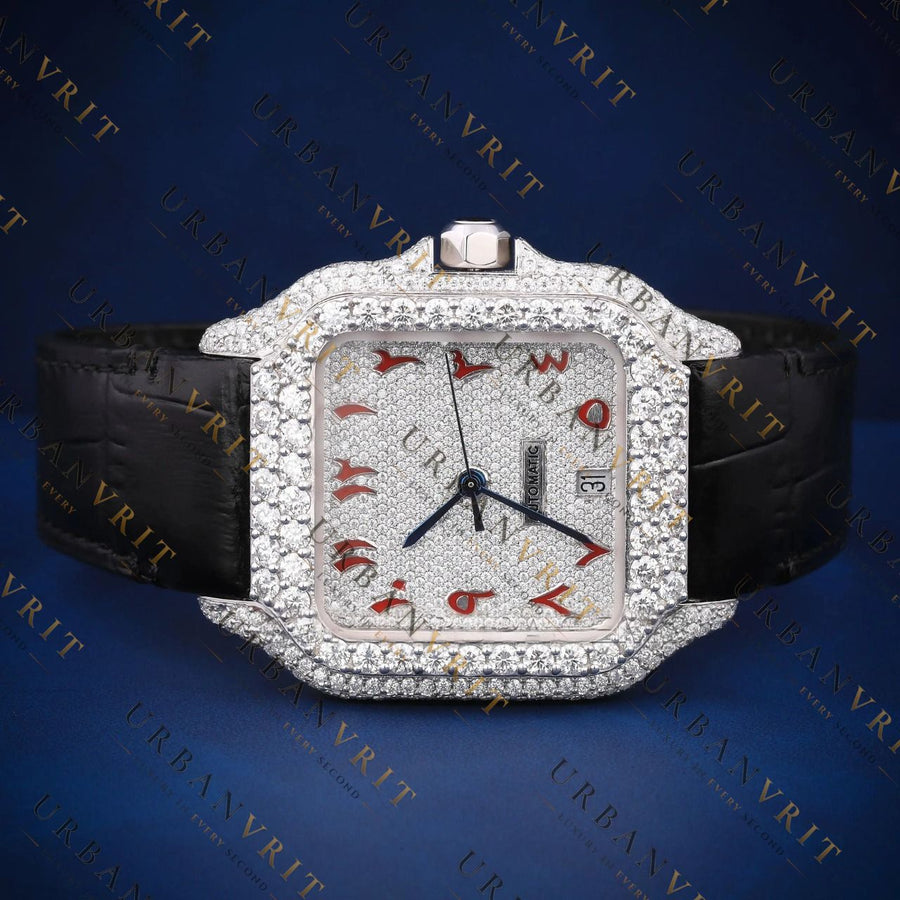 Square Iced-Out VVS1 D Color Moissanite Watch