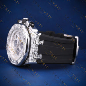 Baguette Iced-Out Chronograph VVS1 D Color Moissanite Watch