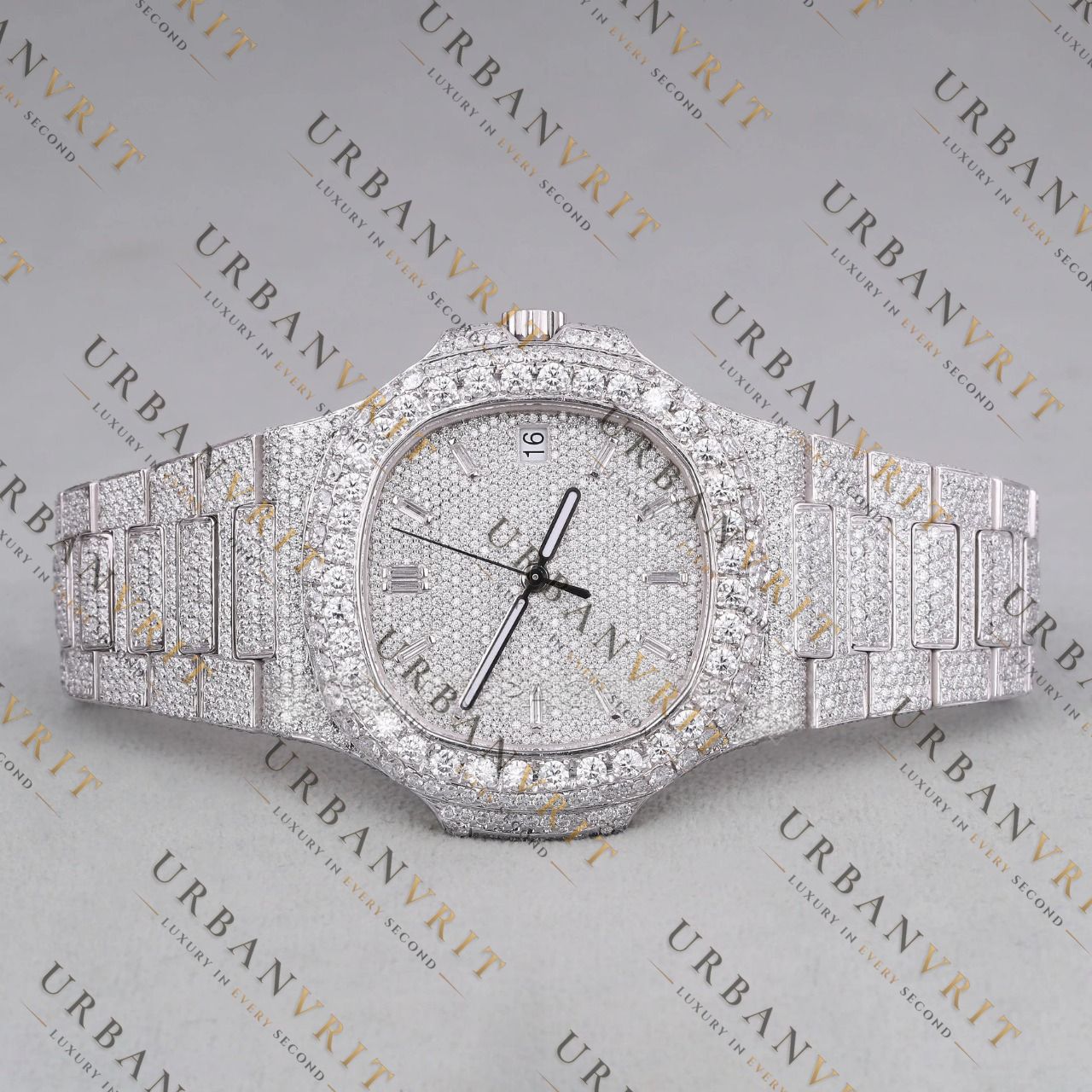 Iced Out VVS1 D Color Moissanite Automatic Watch