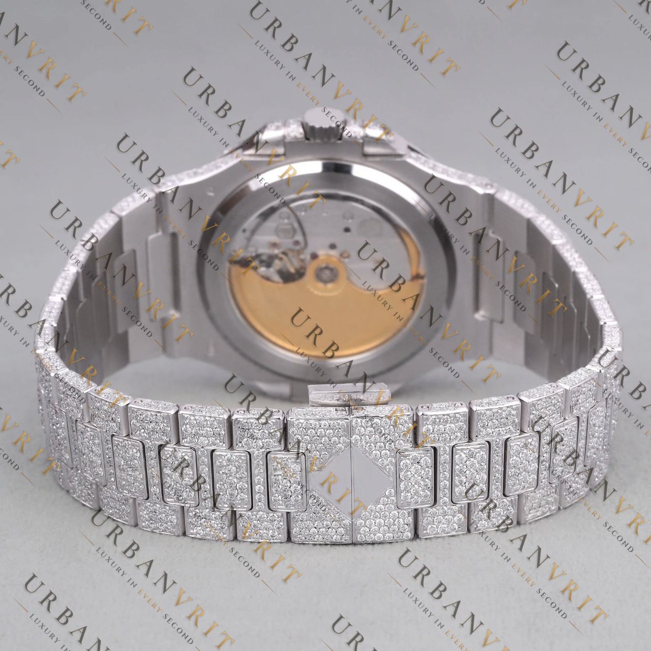 Fully Iced Out Moissanite Watch VVS1 D Color Silver
