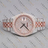 Rose Gold Two Tone Moissanite Watch VVS1 D Color Fully Iced