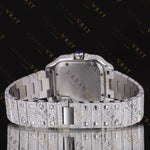 Pink Dial Moissanite Watch VVS1 D Color Fully Iced Out