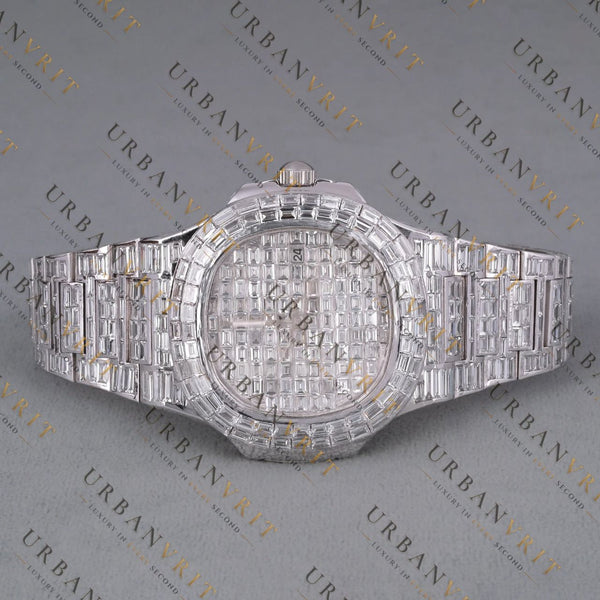 Moissanite Watch VVS1 D Color Fully Iced Out White Gold