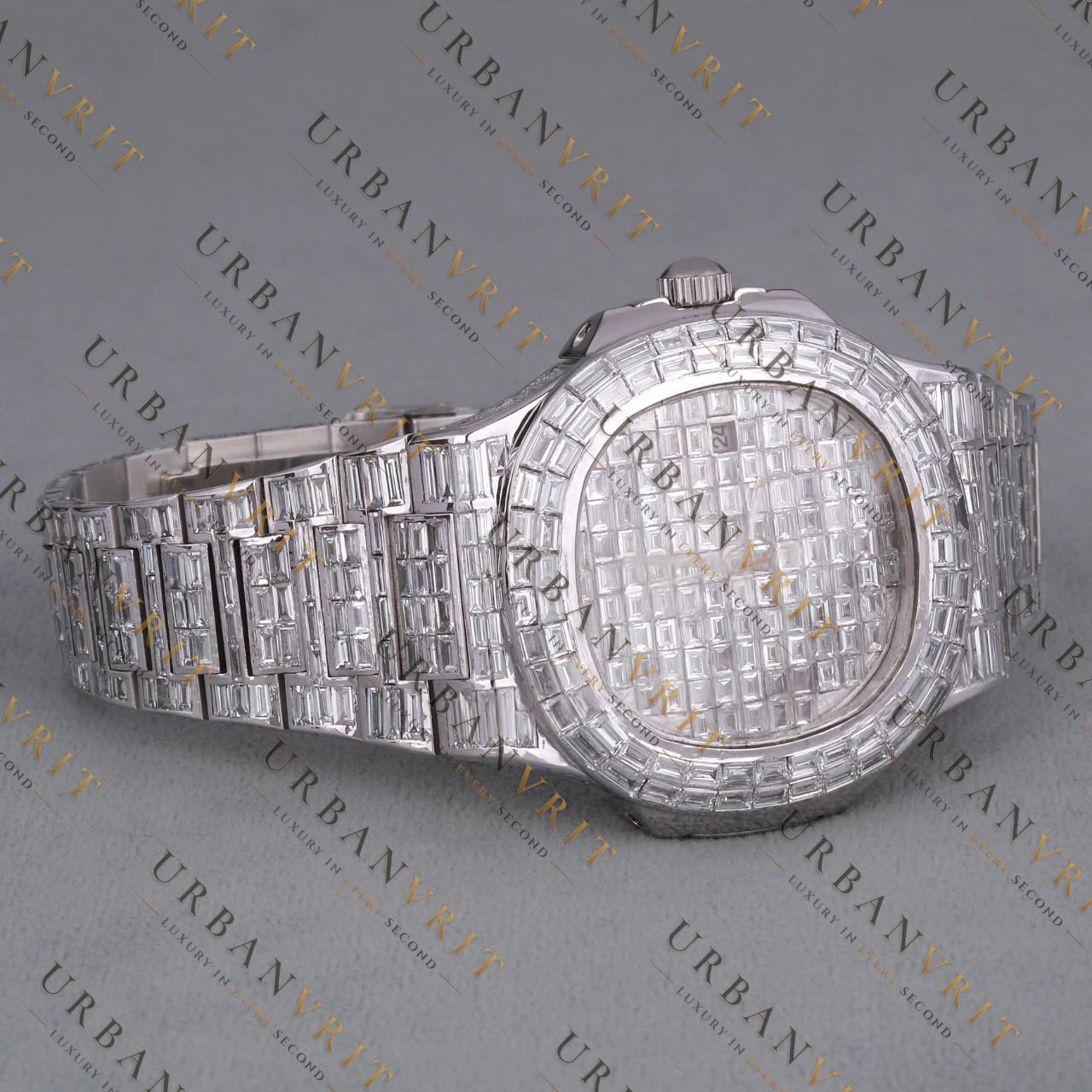 Moissanite Watch VVS1 D Color Fully Iced Out White Gold