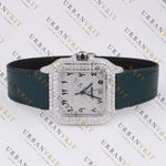 White Gold Moissanite Watch VVS1 D Color Fully Iced