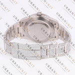 Blue Arabic Dial Moissanite Watch VVS1 D Color Fully Iced