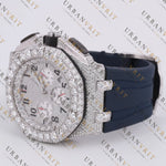 White Gold Moissanite Chronograph Watch VVS1 D Color Fully Ice