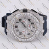 White Gold Moissanite Chronograph Watch VVS1 D Color Fully Ice