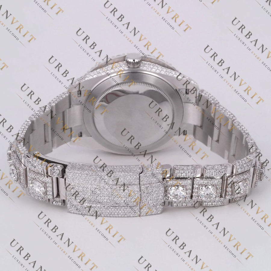 Pearl Moissanite Watch VVS1 D Color Fully Iced Out
