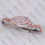 Rose Gold Two Tone Moissanite Watch VVS1 D Color Fully Iced