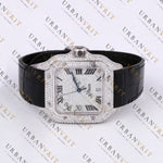 White Gold Moissanite Watch VVS1 D Color Fully Iced