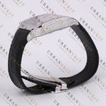 White Gold Moissanite Watch VVS1 D Color Fully Iced