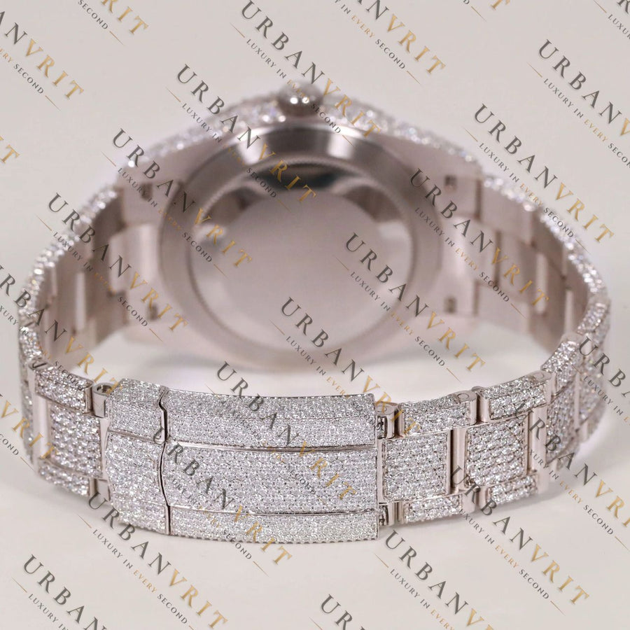 Rainbow Dial Moissanite Watch VVS1 D Color Fully Iced