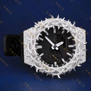 Spiked G-Shock Moissanite Watch VVS1 D Color Fully Iced