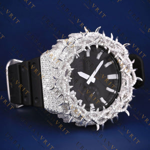 Spiked G-Shock Moissanite Watch VVS1 D Color Fully Iced