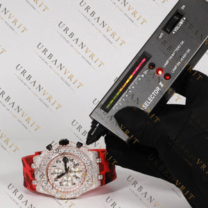 Red Camo Rose VVS1 D Color Watch Moissanite
