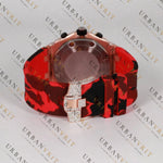 Red Camo Moissanite Watch VVS1 D Color Fully Iced