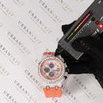 Orange Moissanite Watch VVS1 D Color Fully Iced