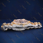 Two-Tone Panther Diamond VVS1 D Color Moissanite Watch