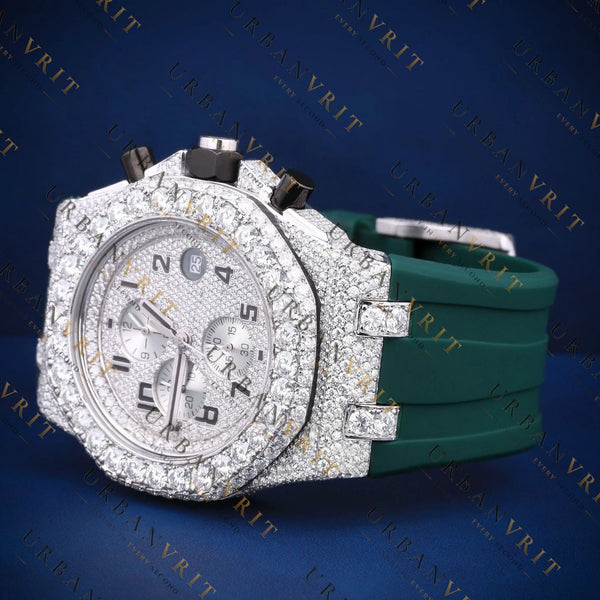 Iced-Out Chronograph VVS1 D Color Moissanite Watch