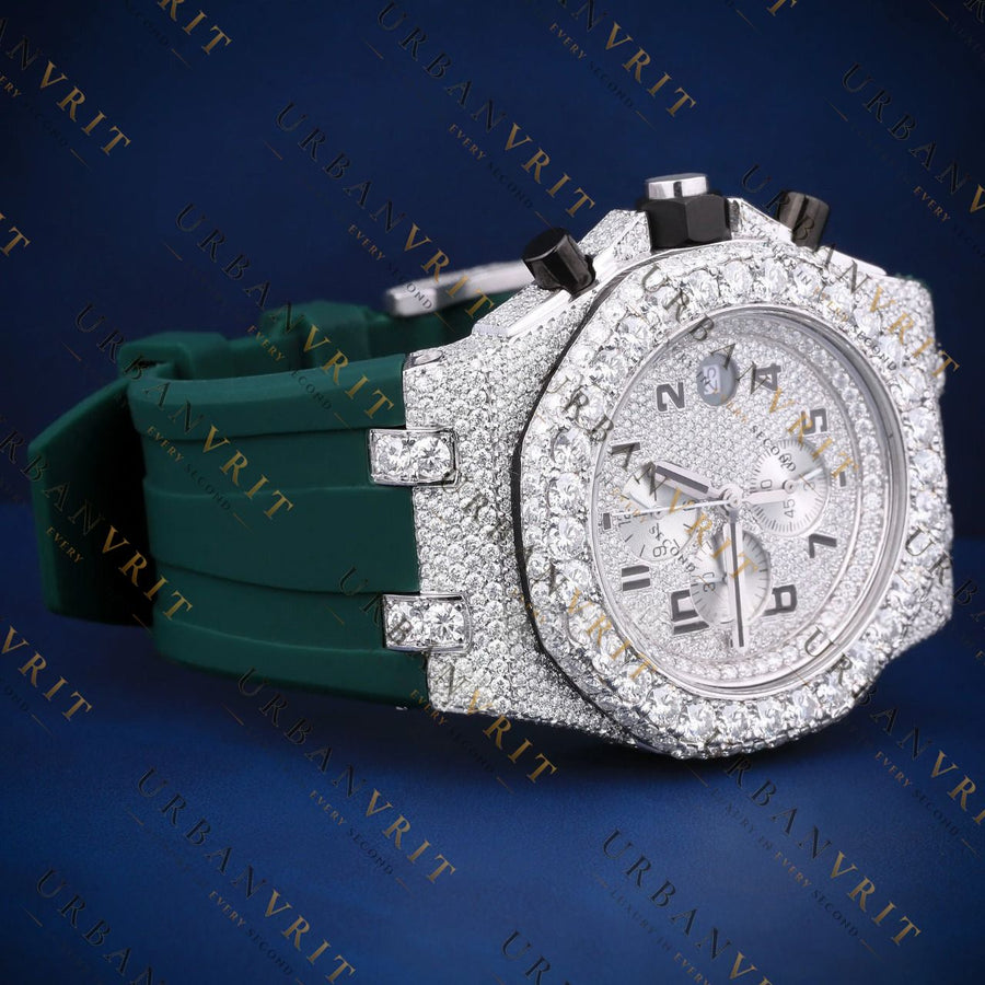 Iced-Out Chronograph VVS1 D Color Moissanite Watch